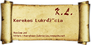 Kerekes Lukrécia névjegykártya