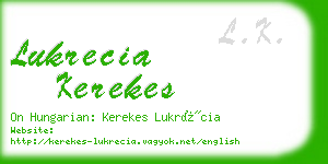 lukrecia kerekes business card